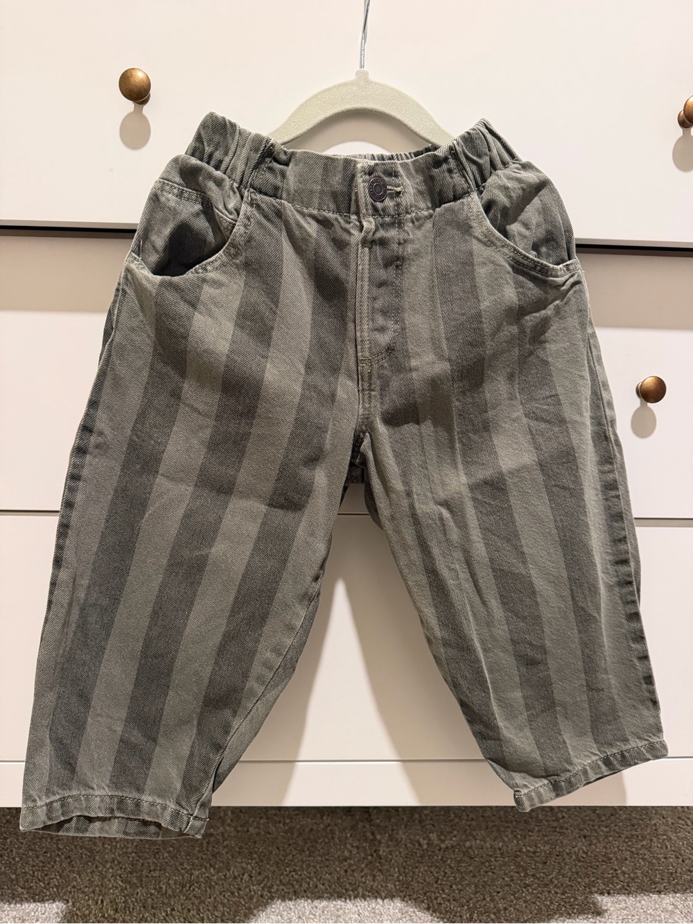 Zara Kids Gray Striped Jeans